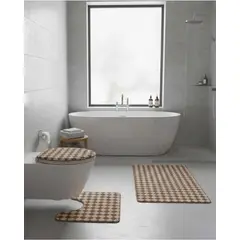GENERICO - SET DE BAÑO 3 PIEZAS DISEÑO GEOMÉTRICO 3D
