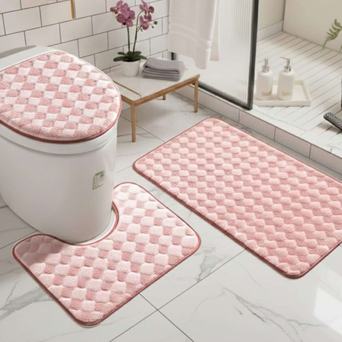 GENERICO - SET DE BAÑO 3 PIEZAS PREMIUM DISEÑOS EXCLUSIVOS Y TEXTURA ULTRA SUAVE