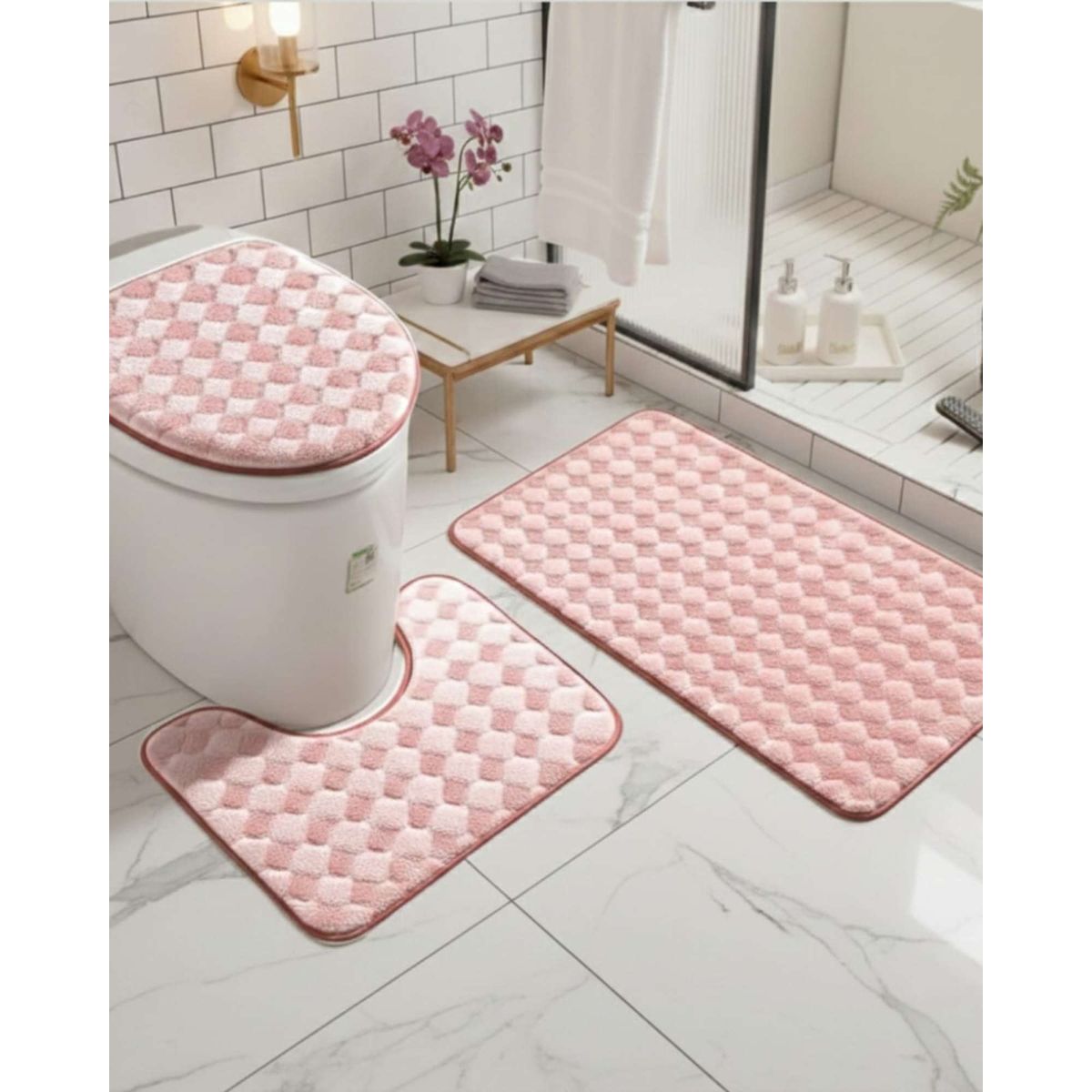GENERICO - SET DE BAÑO 3 PIEZAS PREMIUM DISEÑOS EXCLUSIVOS Y TEXTURA ULTRA SUAVE