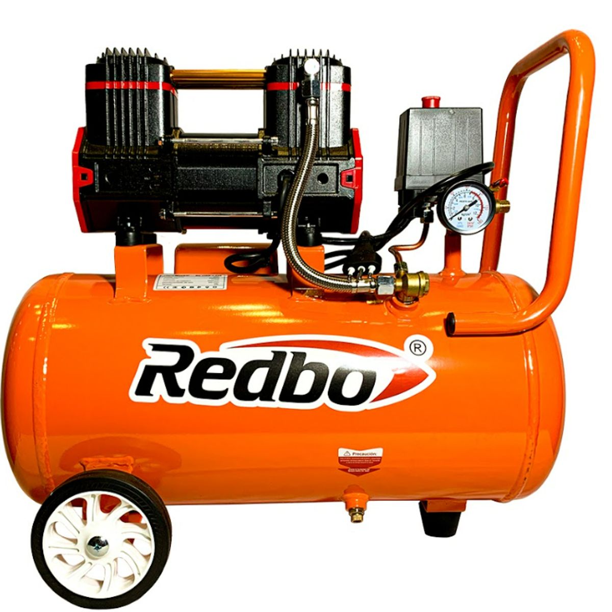 REDBO - Compresor de Aire Silencioso Redbo AC 1100*1-25L "Silent Air 25" (25L, 2 HP, Libre de Aceite)
