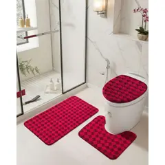 GENERICO - SET DE BAÑO 3 PIEZAS DISEÑO GEOMÉTRICO 3D