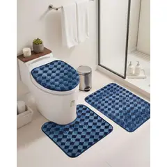GENERICO - SET DE BAÑO 3 PIEZAS DISEÑO GEOMÉTRICO 3D