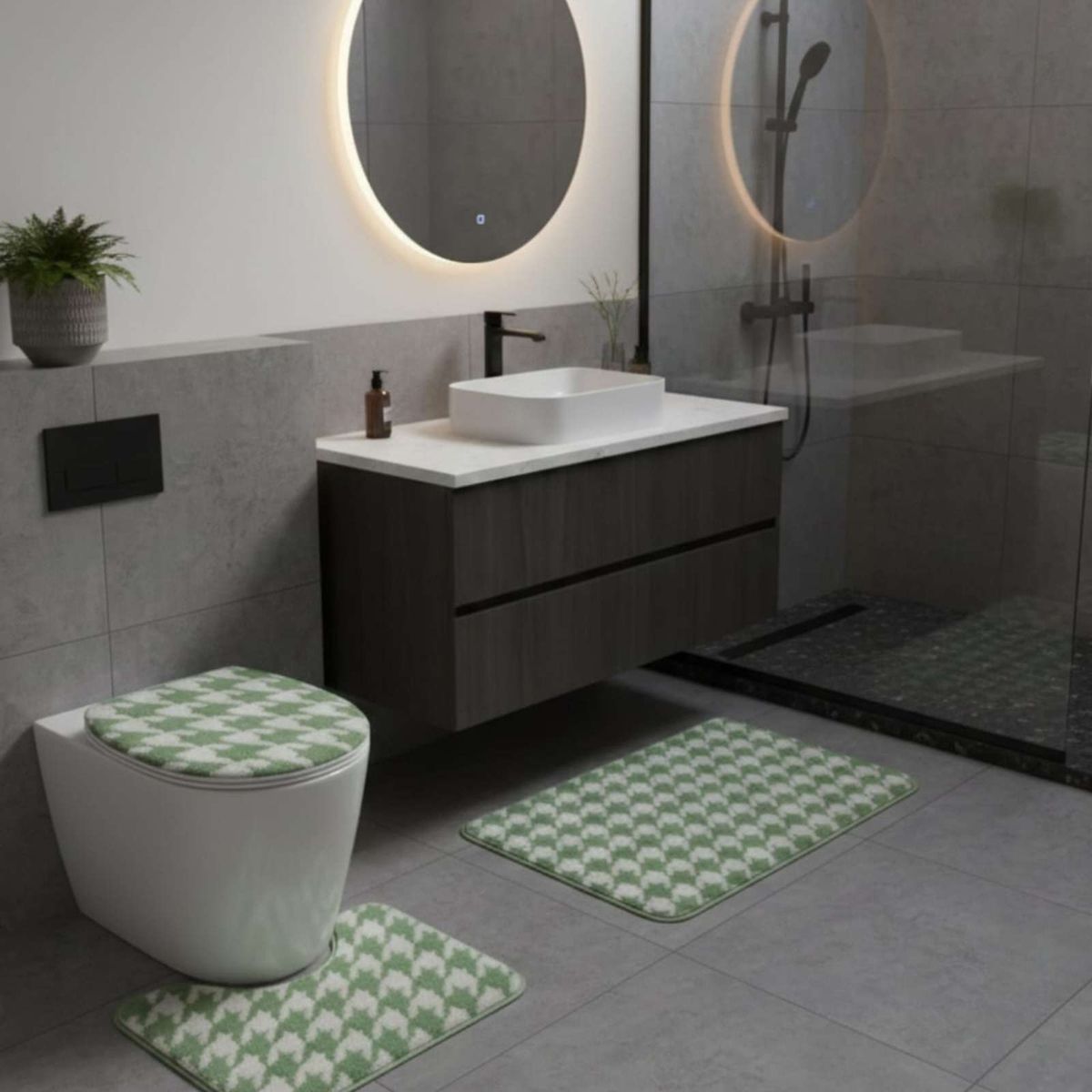 GENERICO - SET DE BAÑO 3 PIEZAS PREMIUM DISEÑOS EXCLUSIVOS Y TEXTURA ULTRA SUAVE