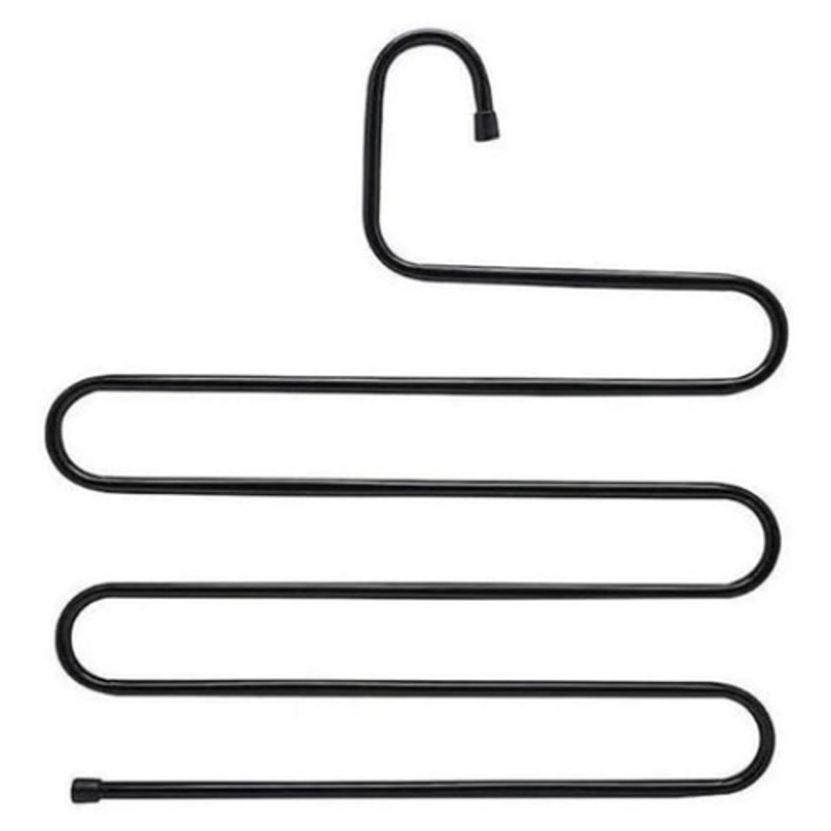 GENERICO - Colgador de pantalones multifuncional de metal con 5 separadores en color S negro