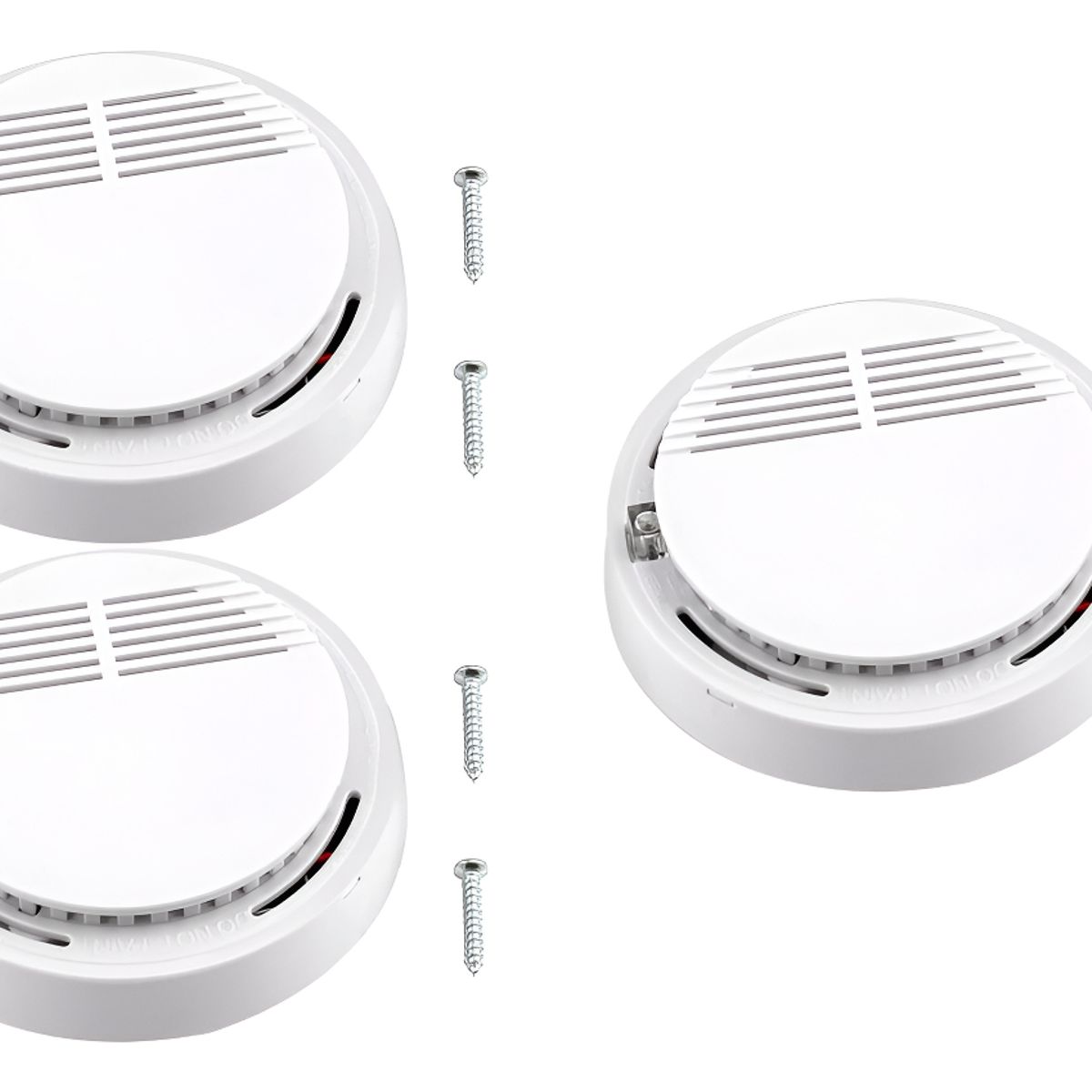 GENERICO - Pack 3 Detectores De Humo A Batería De 9 Volts Inalámbrico Color BLANCO - 295019