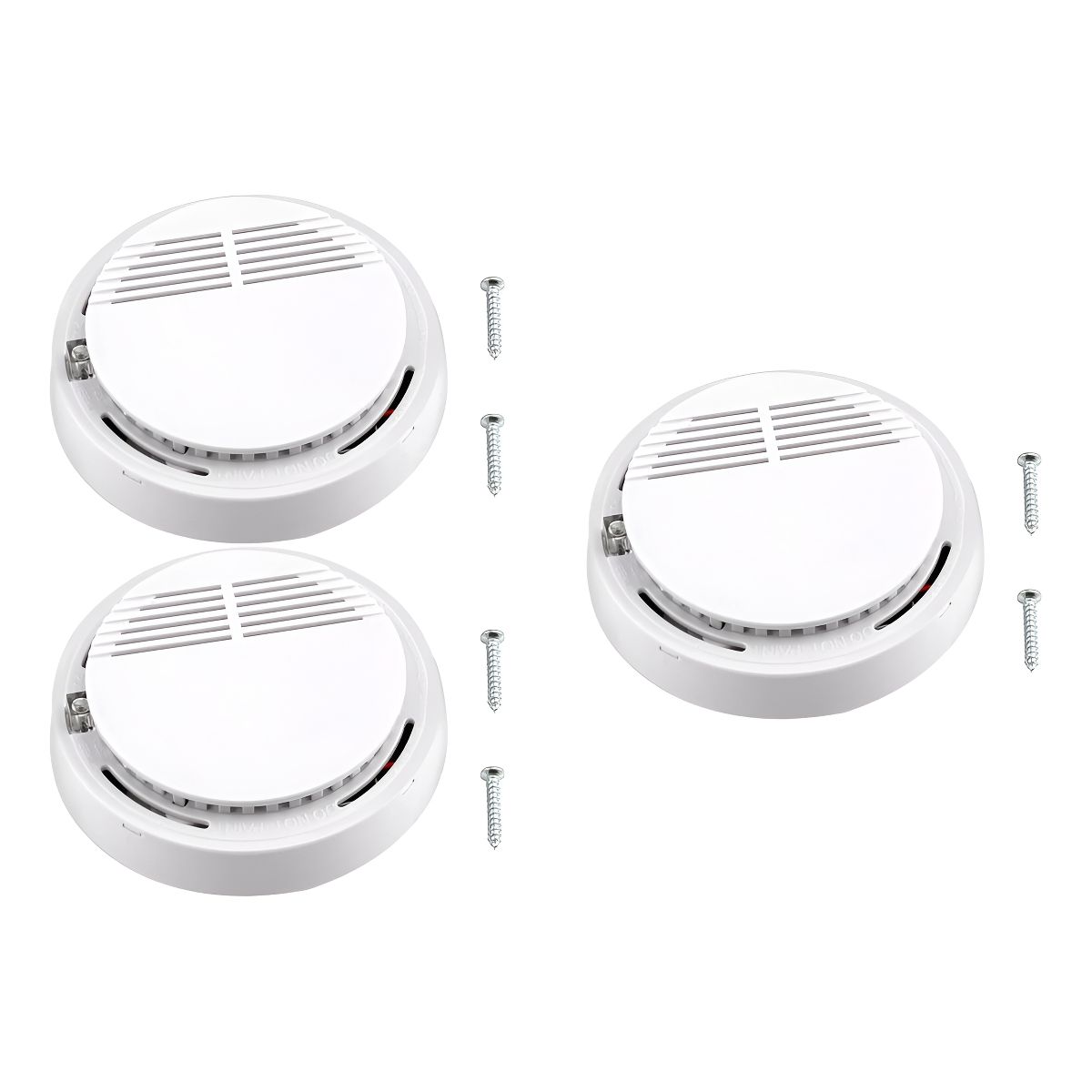 GENERICO - Pack 3 Detectores De Humo A Batería De 9 Volts Inalámbrico Color BLANCO - 295019