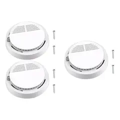 GENERICO - Pack 3 Detectores De Humo A Batería De 9 Volts Inalámbrico Color BLANCO - 295019