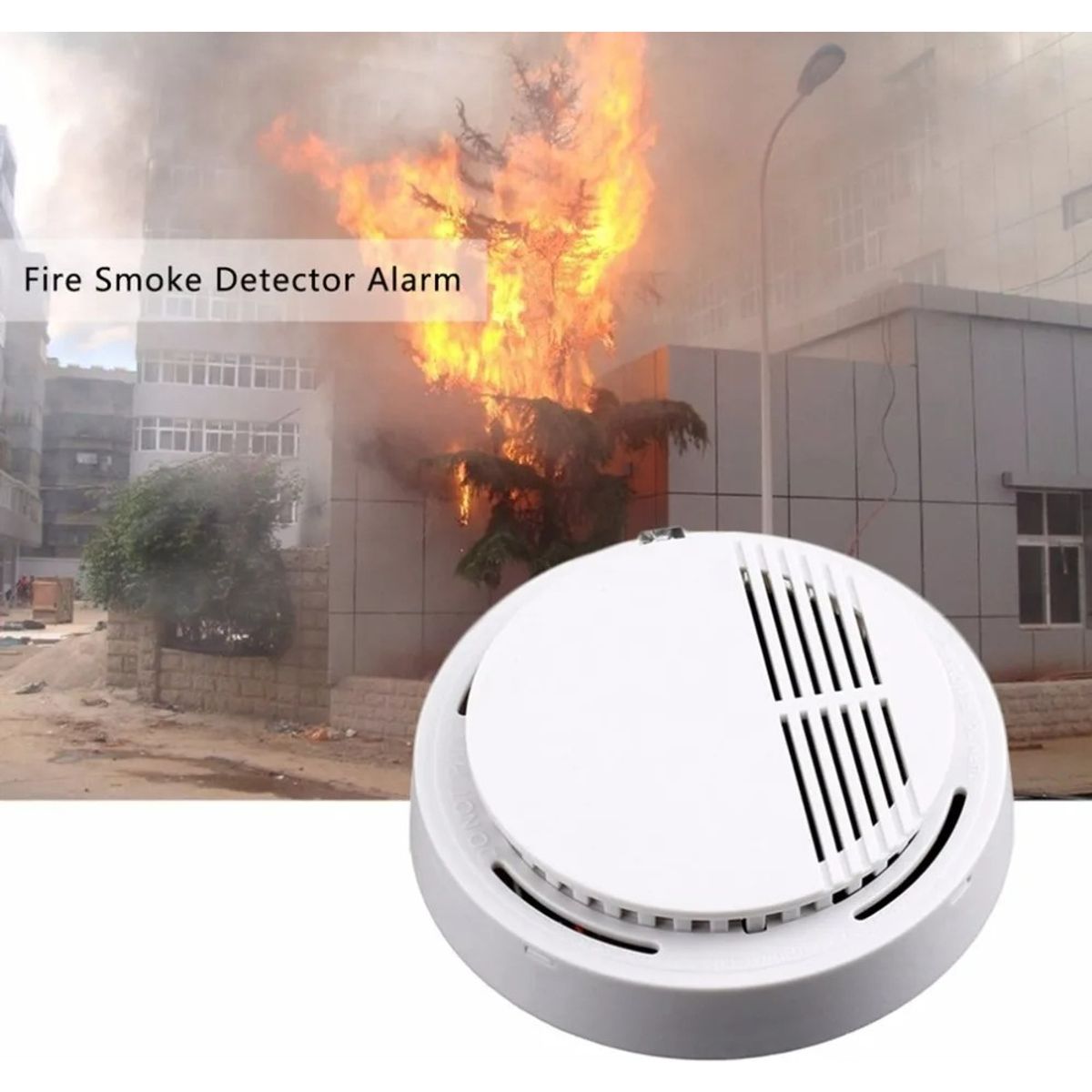 GENERICO - Pack 3 Detectores De Humo A Batería De 9 Volts Inalámbrico Color BLANCO - 295019