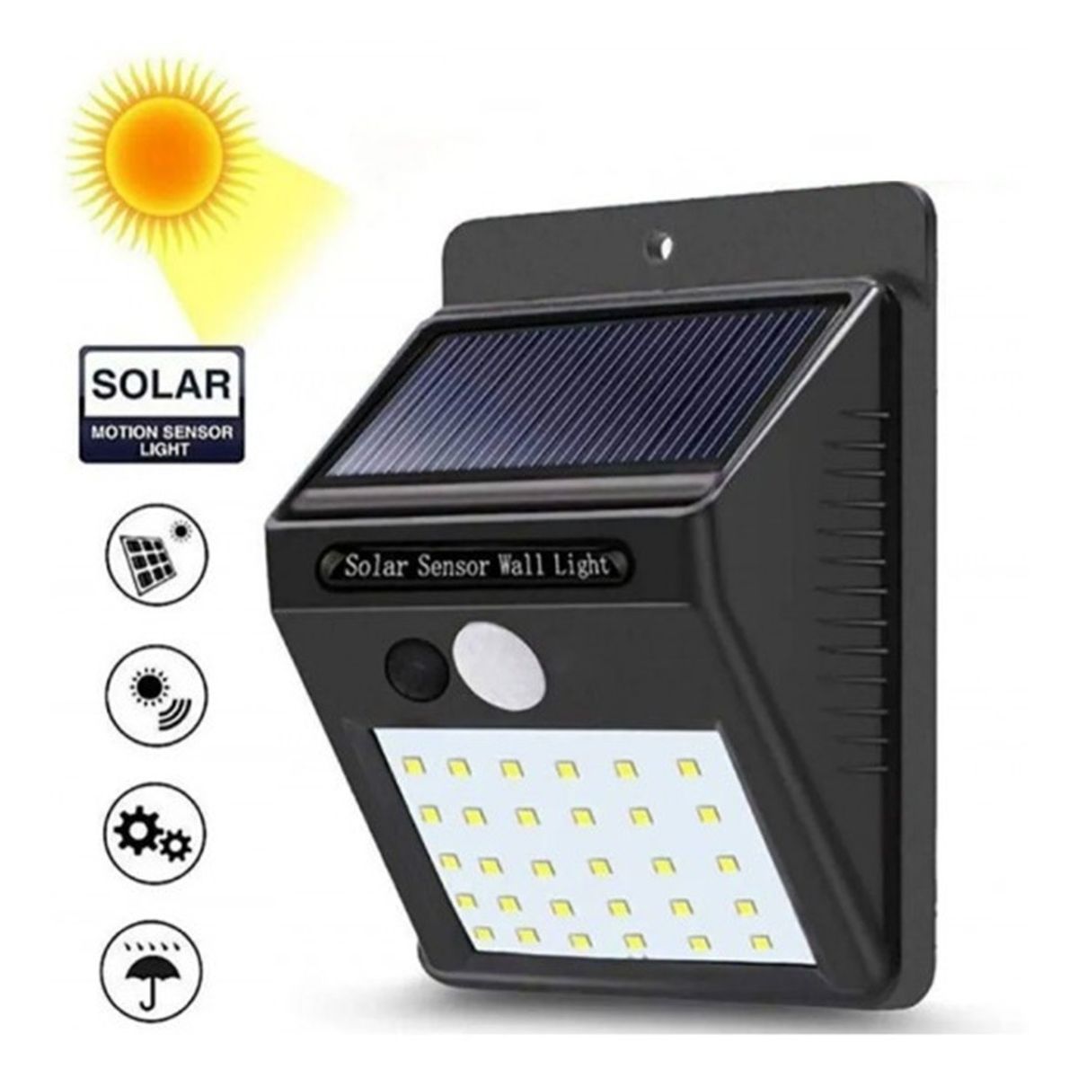 GENERICO - Luces Solares Exterior Luminaria Solar Led Luces Led Sensor Color Negro