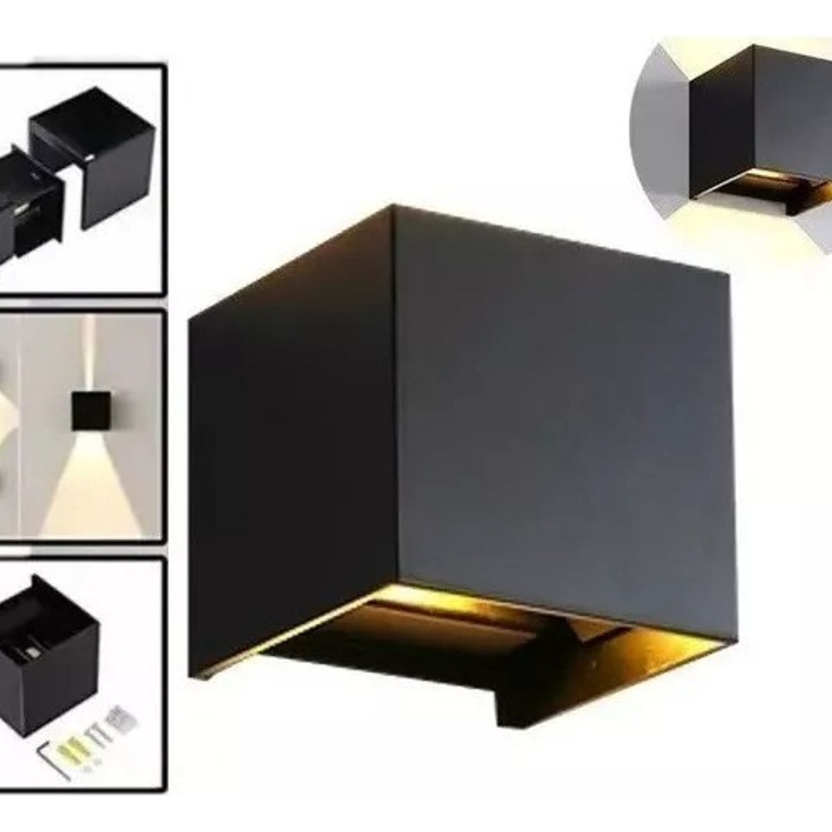 GENERICO - Foco Aplique Doble Cara Ajustable Para Pared Exteriores Color Negro