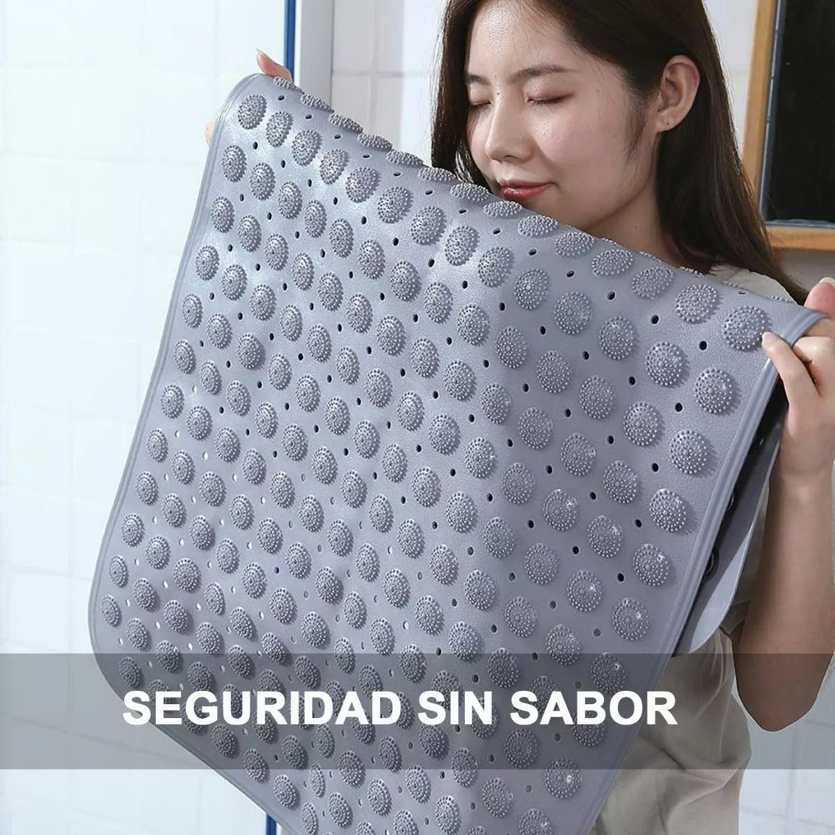 GENERICO - Tapete Goma Antideslizante Piso De Ducha Baño Color GRIS - 323004