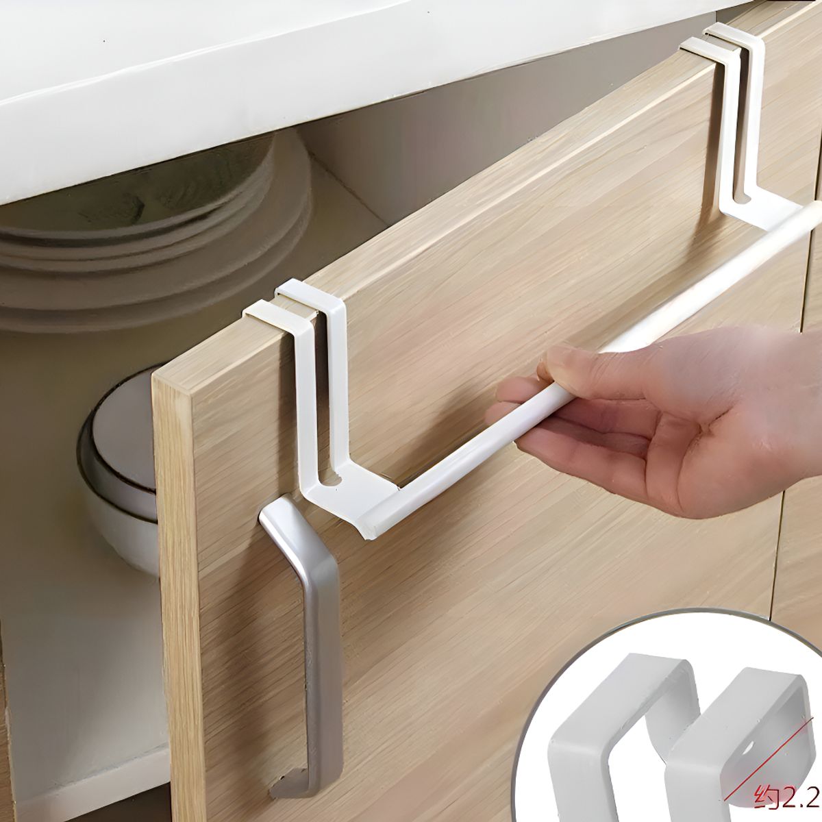 GENERICO - Soporte Colgador Para Toallas Y Paños De Cocina Color Negro