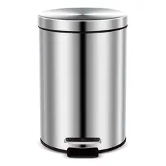 GENERICO - Basurero Papelero Pedal 8 Lts Acero Inoxidable - Cukin Plateado