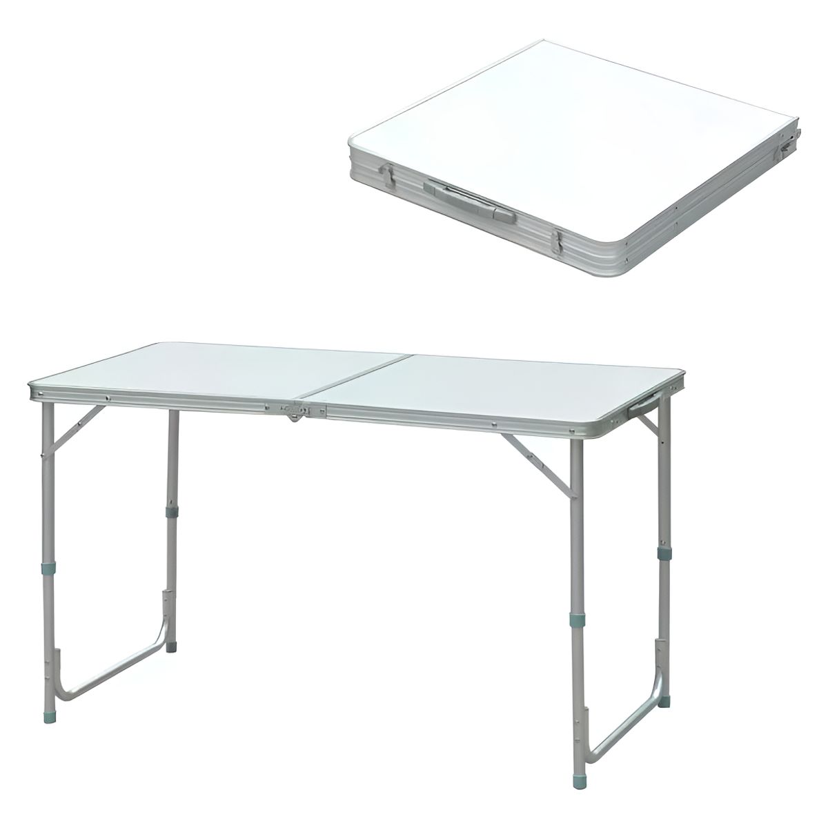 GENERICO - Mesa Plegable Blanca Portatil Camping 120x60cm Color Blanco - 300012