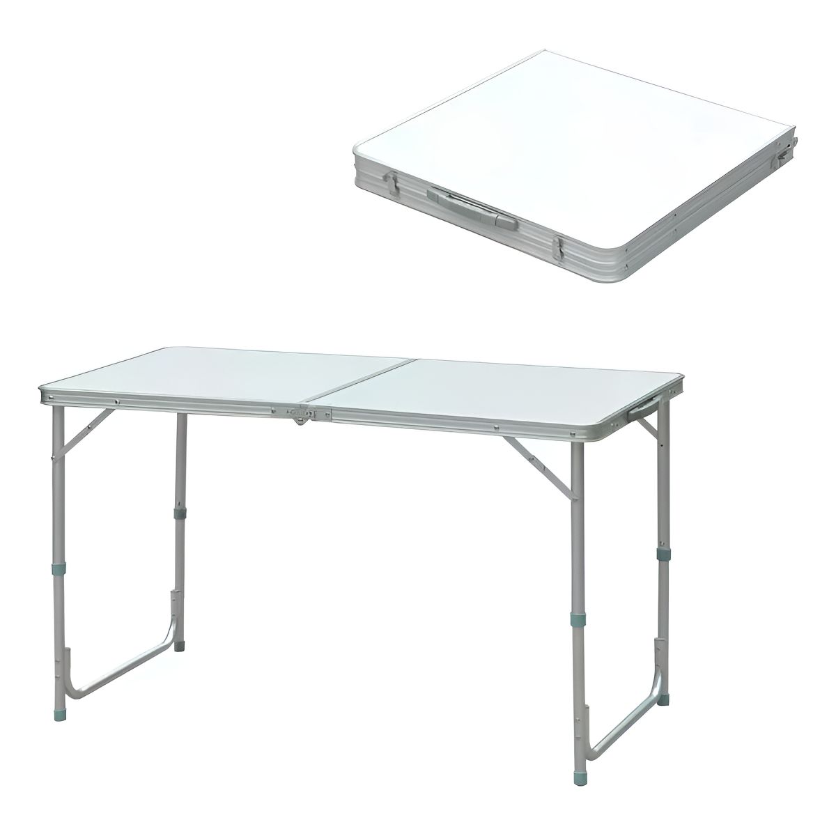 GENERICO - Mesa Plegable Blanca Portatil Camping 120x60cm Color Blanco - 300012
