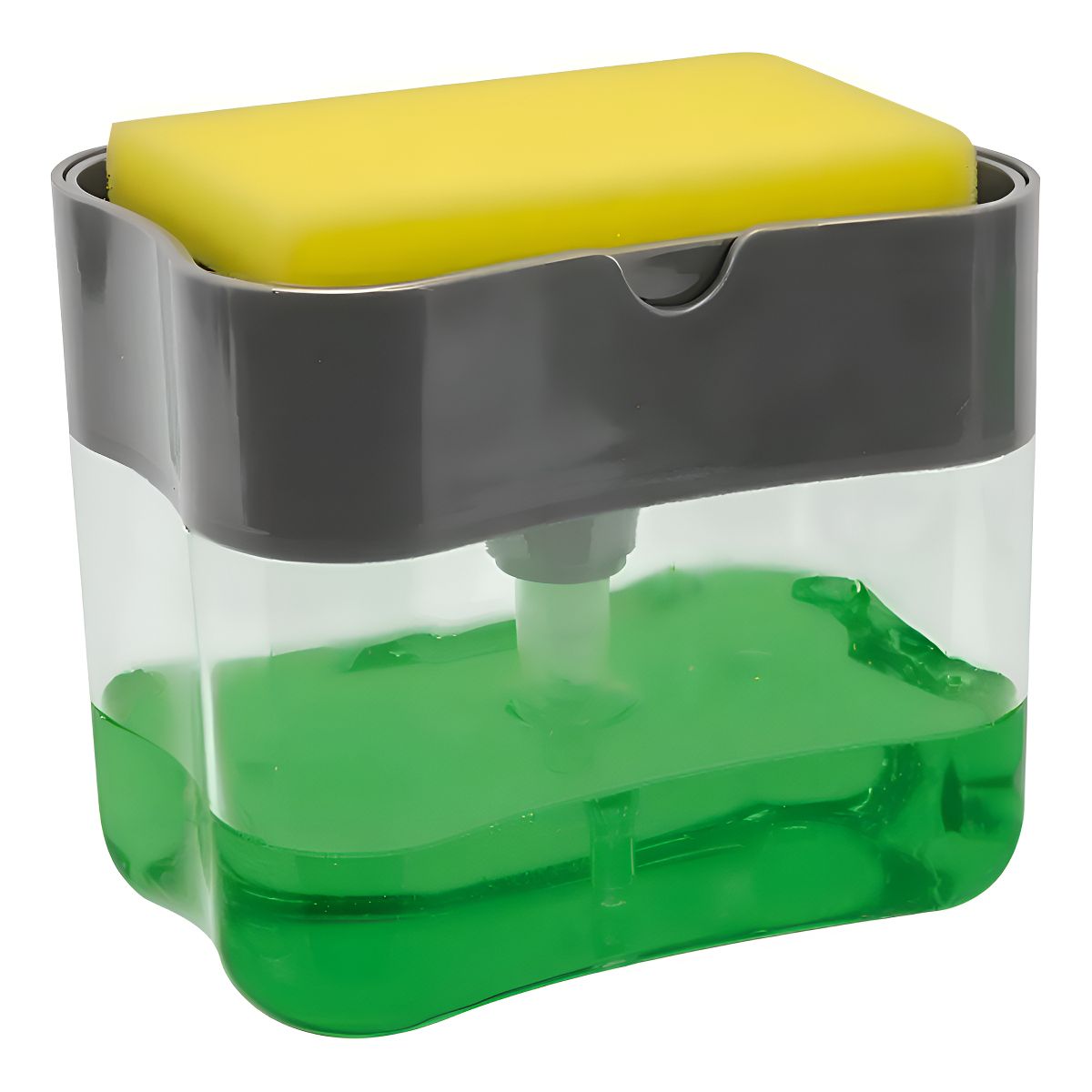 GENERICO - Dispensador Jabon Lavalozas Bomba Esponja Con Recipiente Color Gris