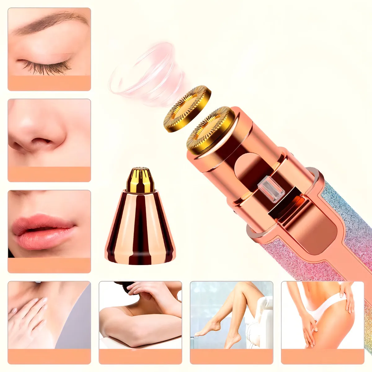 GENERICO - Depiladora Facial y Cejas 2 en 1 Rosa
