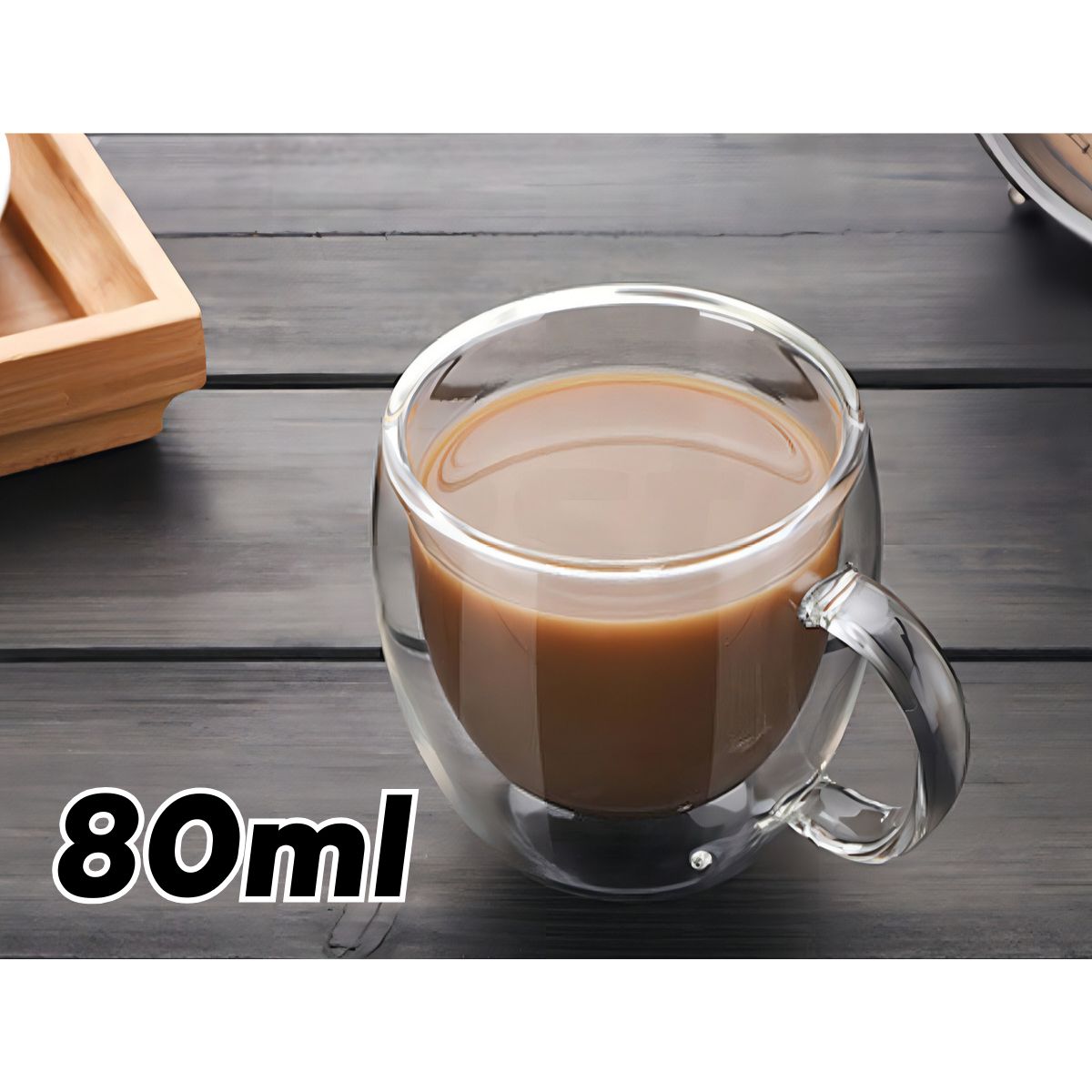 GENERICO - Set De 2 Tazas De Vidrio Doble Pared Para Café Té 80ml
