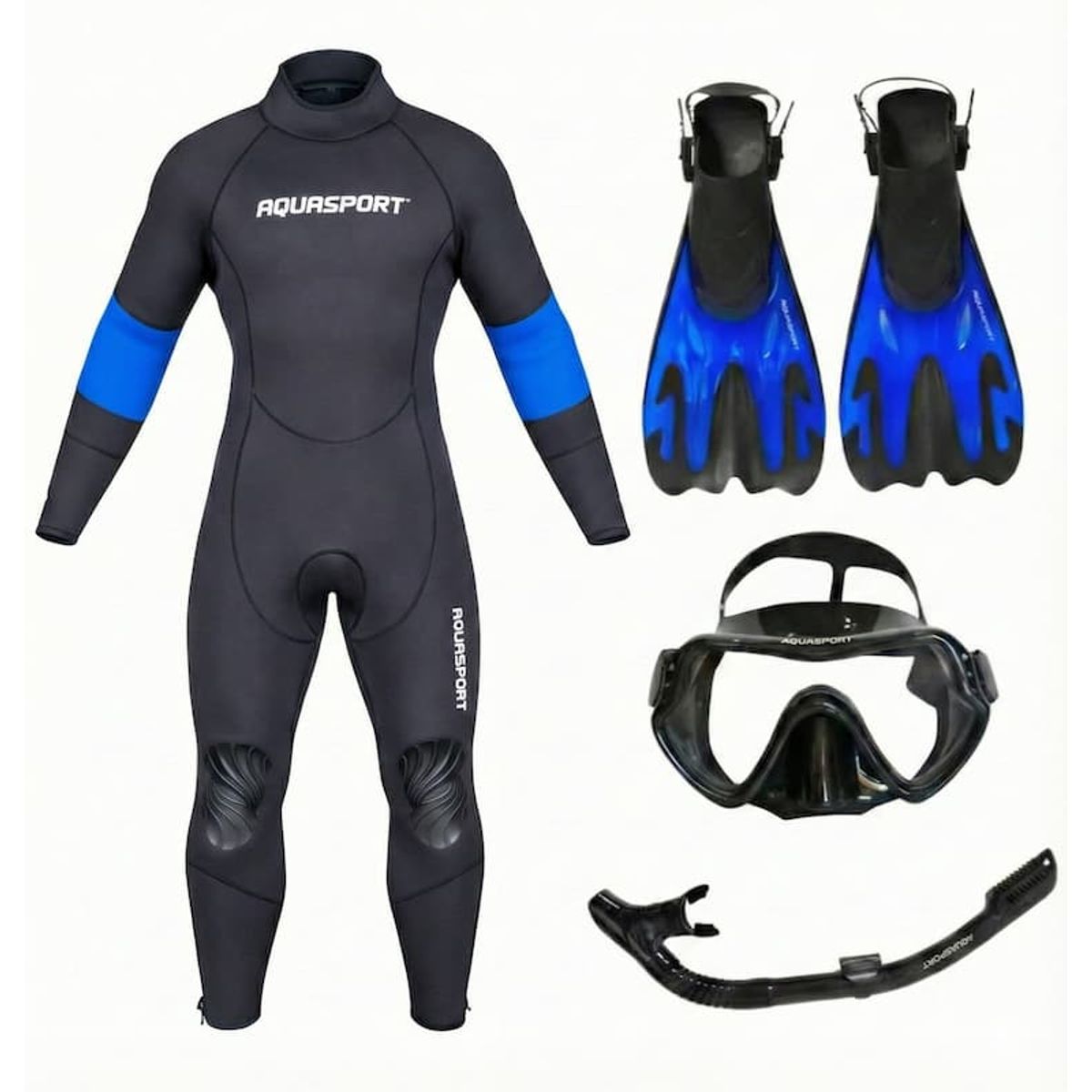 AQUASPORT - Pack Snorkel Aquasport Wave Traje Mascara Aletas 37-40 XXL