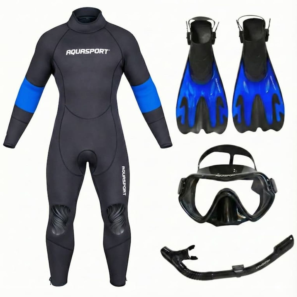 AQUASPORT - Pack Snorkel Aquasport Wave Traje Mascara Aletas 41-44 XXL