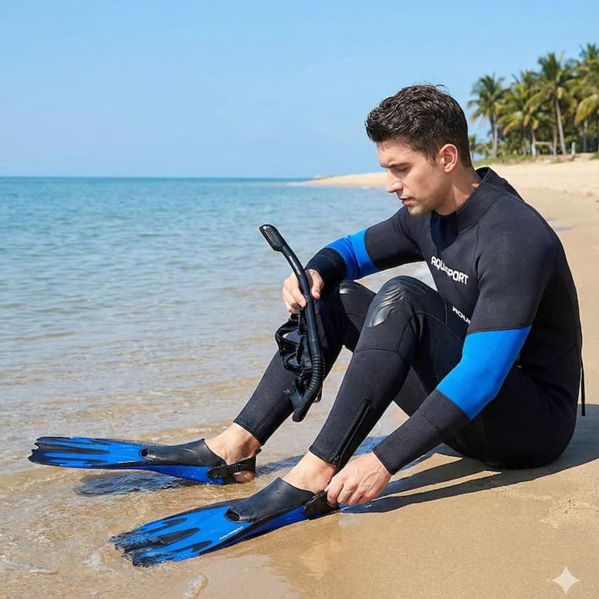 AQUASPORT - Pack Snorkel Aquasport Wave Traje Mascara Aletas 41-44 XXL