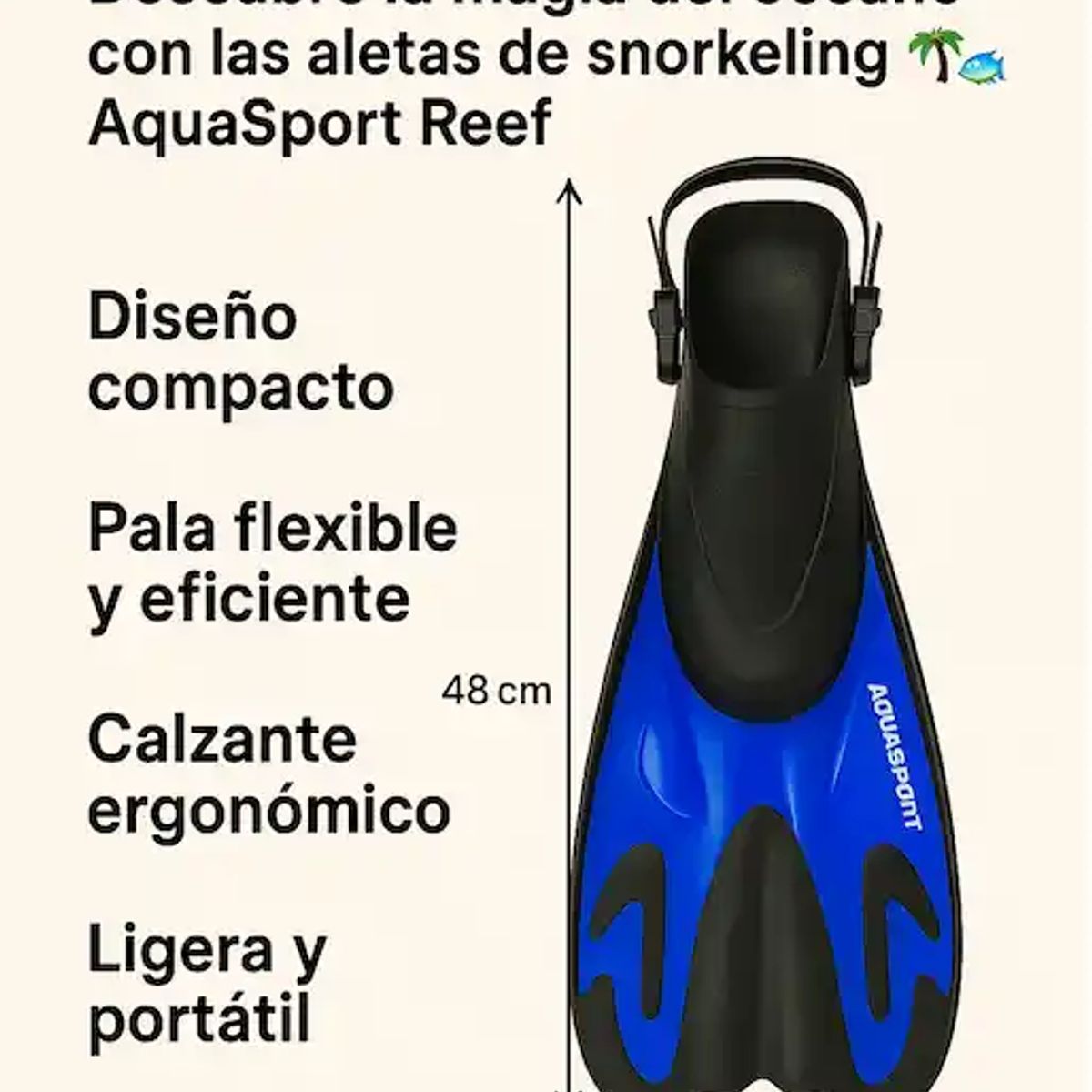 AQUASPORT - Pack Snorkeling Caribe- Traje, Máscara, Snorkel y Aletas 37-40 XXL