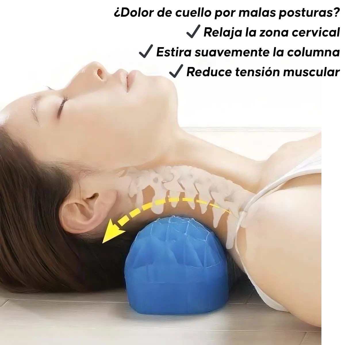 GENERICO - Cojín De Gel Ergonómico Para Estiramiento Cuello Y Espalda