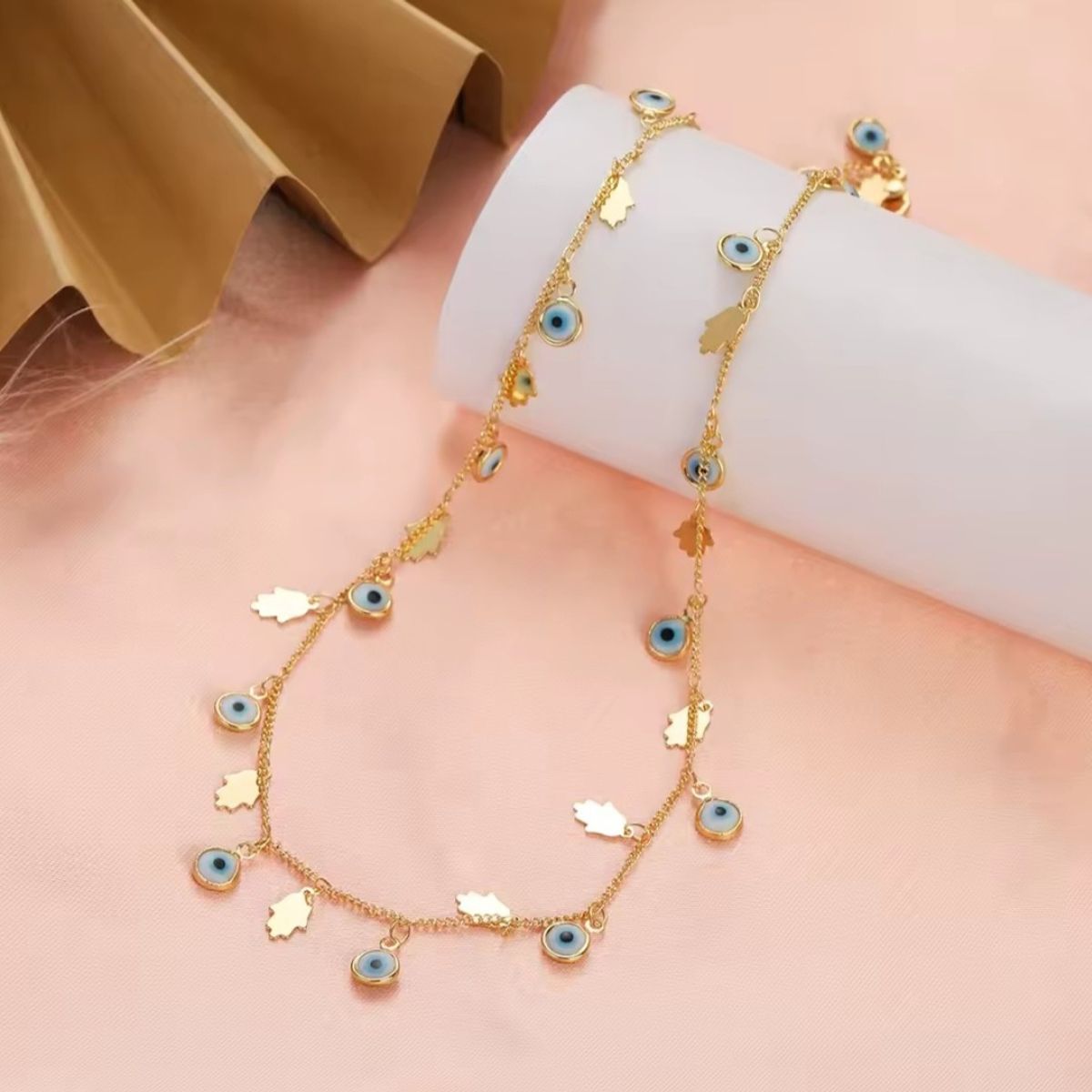 GENERICO - Collar  OJO TURCO ENCHAPE ORO