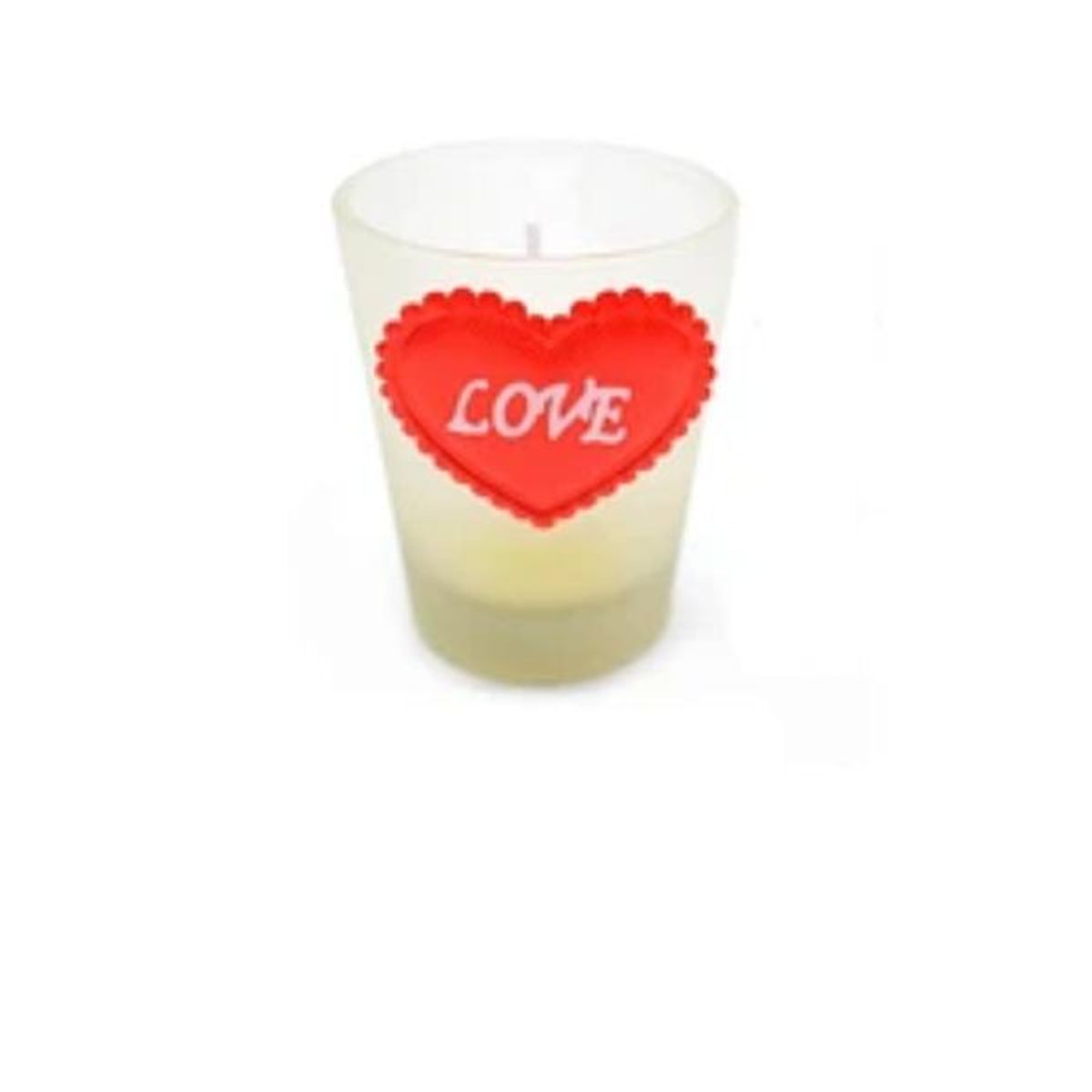 GENERICO - Vela con vaso de corazón 4x5x6cm 1pcs