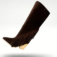 ANNY OUTFITS - Bota Stella Flecos Chocolate - Gamuza.