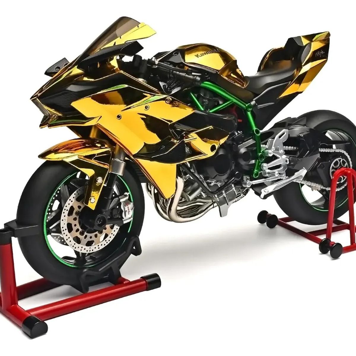 GENERICO - Motocicleta Fundida Por Inyección 16 Escala Para Kawasaki H Blackgiftbox