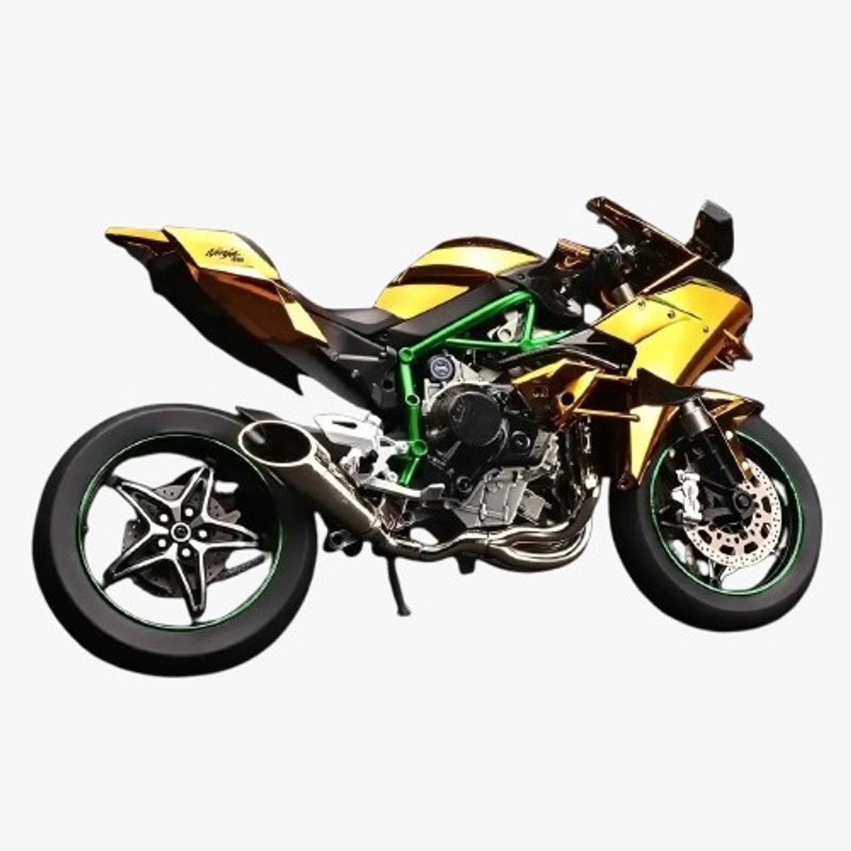 GENERICO - Motocicleta Fundida Por Inyección 16 Escala Para Kawasaki H Blackgiftbox