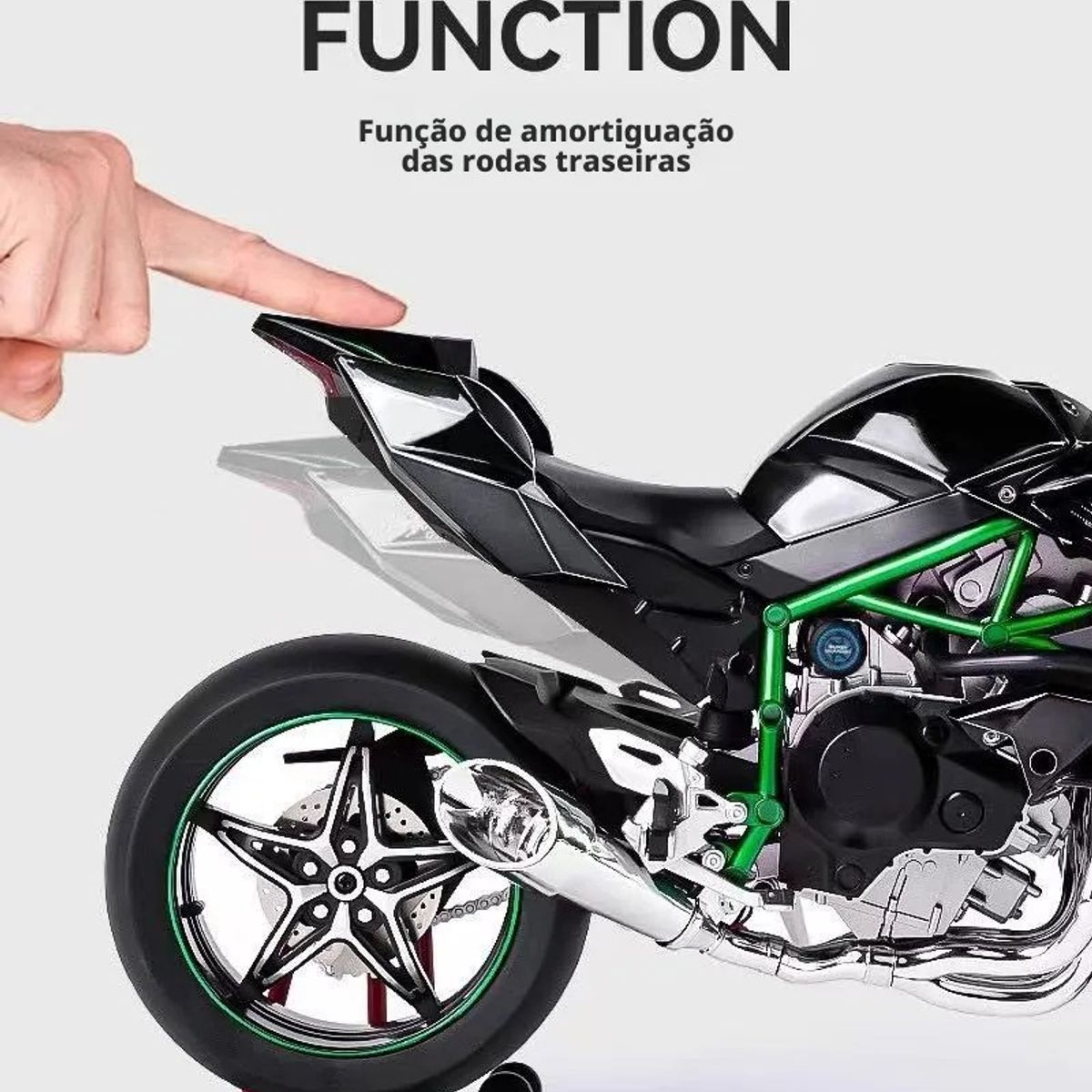 GENERICO - Motocicleta Fundida Por Inyección 16 Escala Para Kawasaki H Blackgiftbox