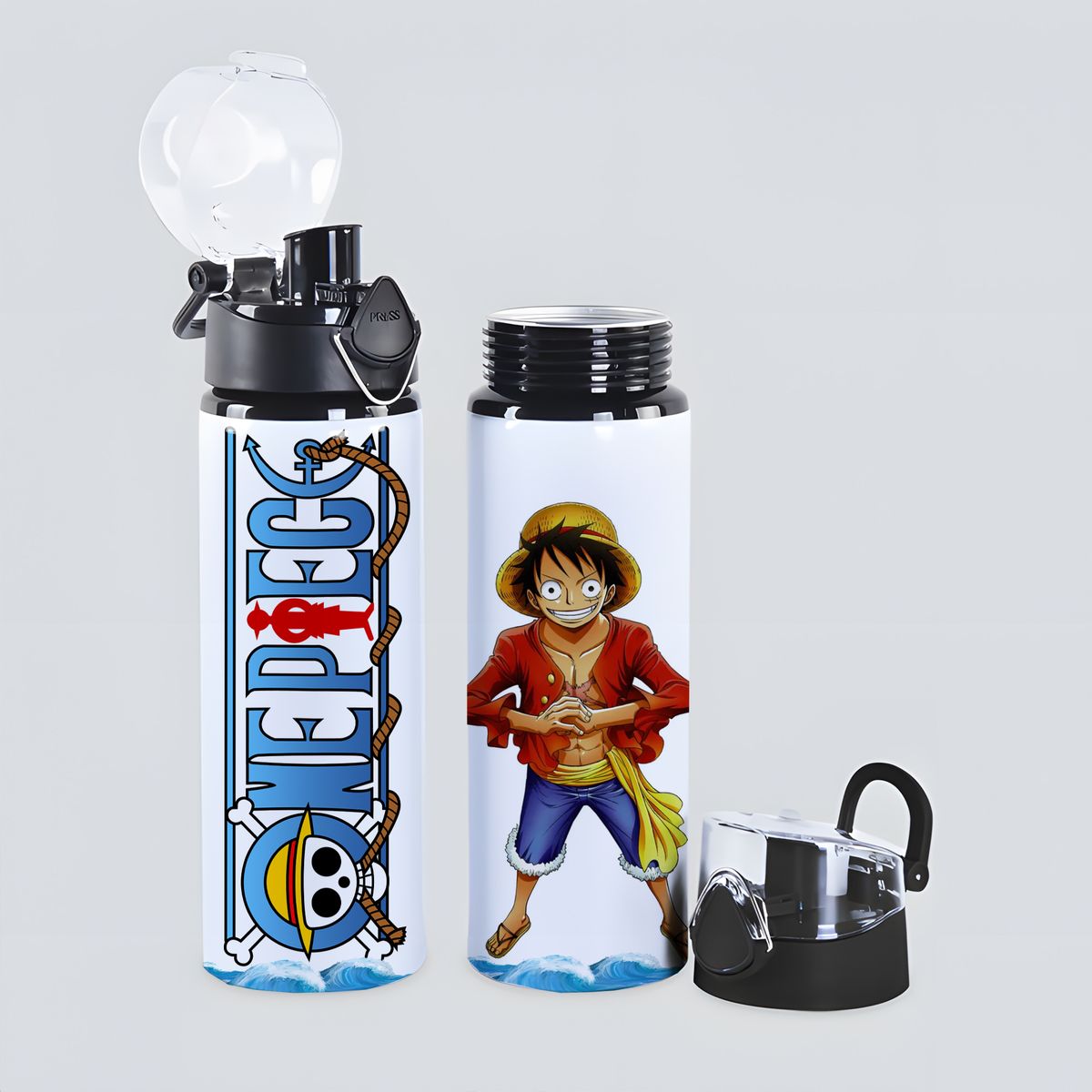 SM - Botella de Aluminio 750 ml Diseño Anime Pirata Inspirado en One Piece