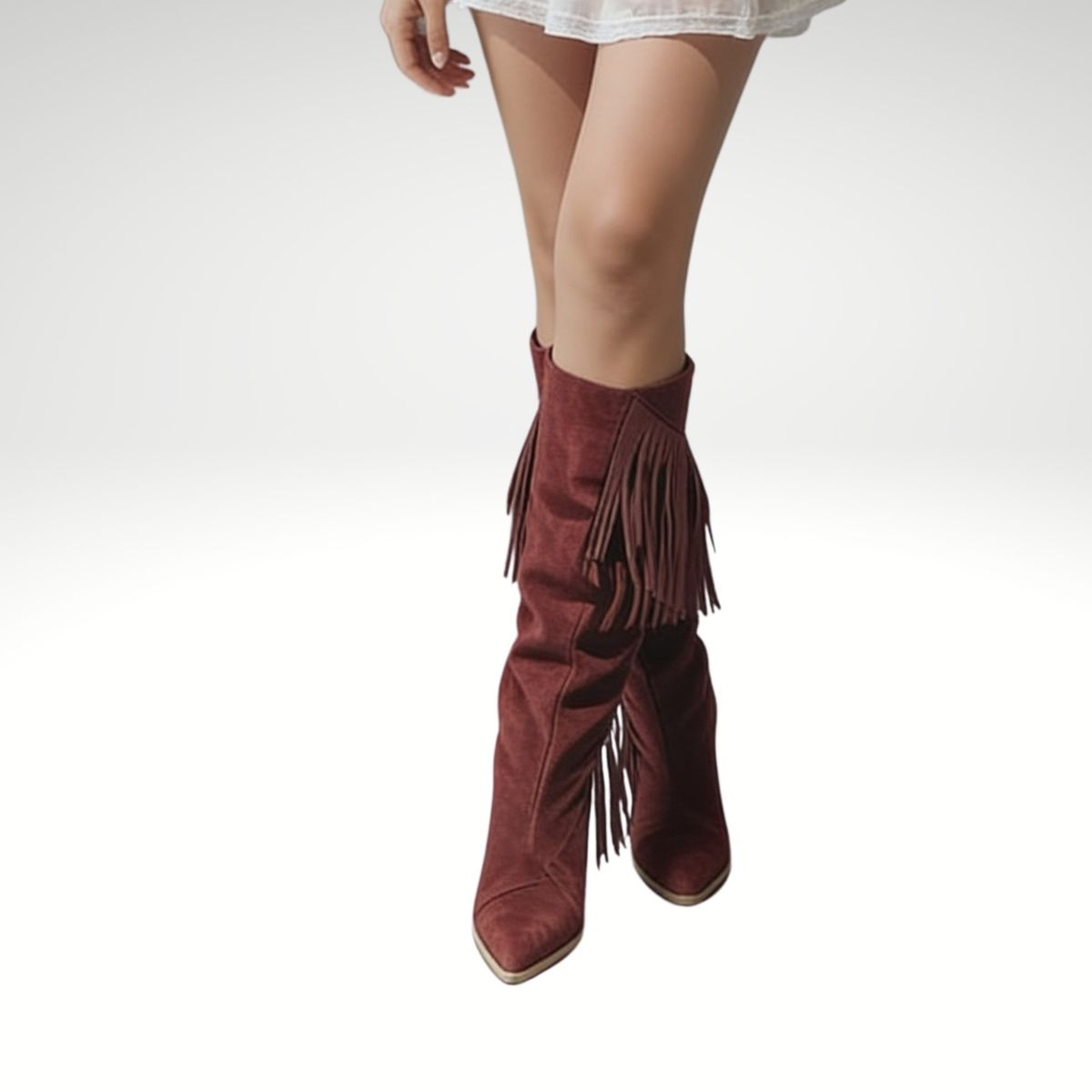 ANNY OUTFITS - Bota Stella Flecos - Gmuza Burdeos.