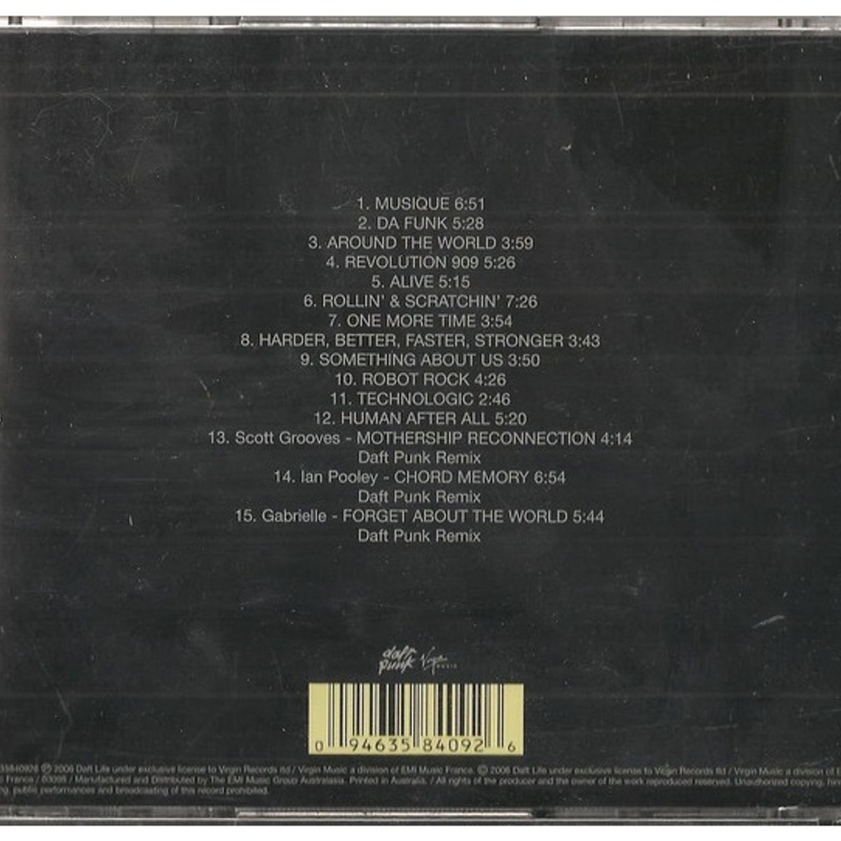 GENERICO - DAFT PUNK - MUSIQUE VOL.1 (1993 - 2005) / CD