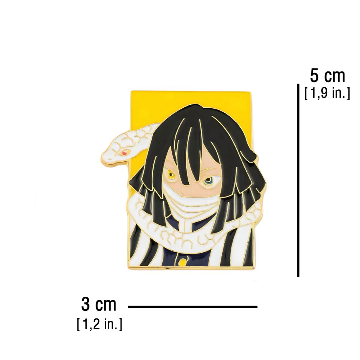 GENERICO - Pack 4 Pines Obanai Iguro y Mitsuri Kanroji - Katana + Retrato / Demon Slayer