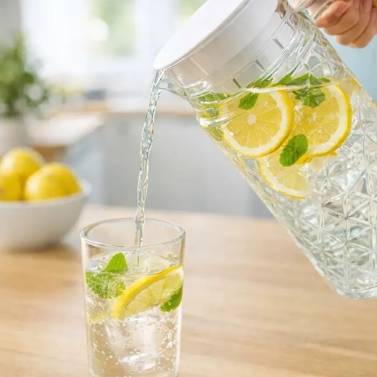 GENERICO - Servidor Refrescos Familiar Celebraciones Comedor Compartir Transparente diamante vidrio cristal