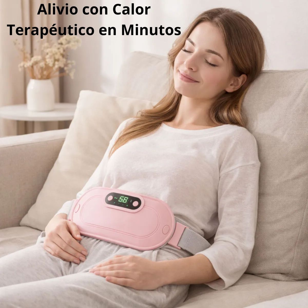 MOVI - Cinturón para Cólicos y Dolores Menstruales  Alivio Rápido con Calor Terapéutico y Masaje
