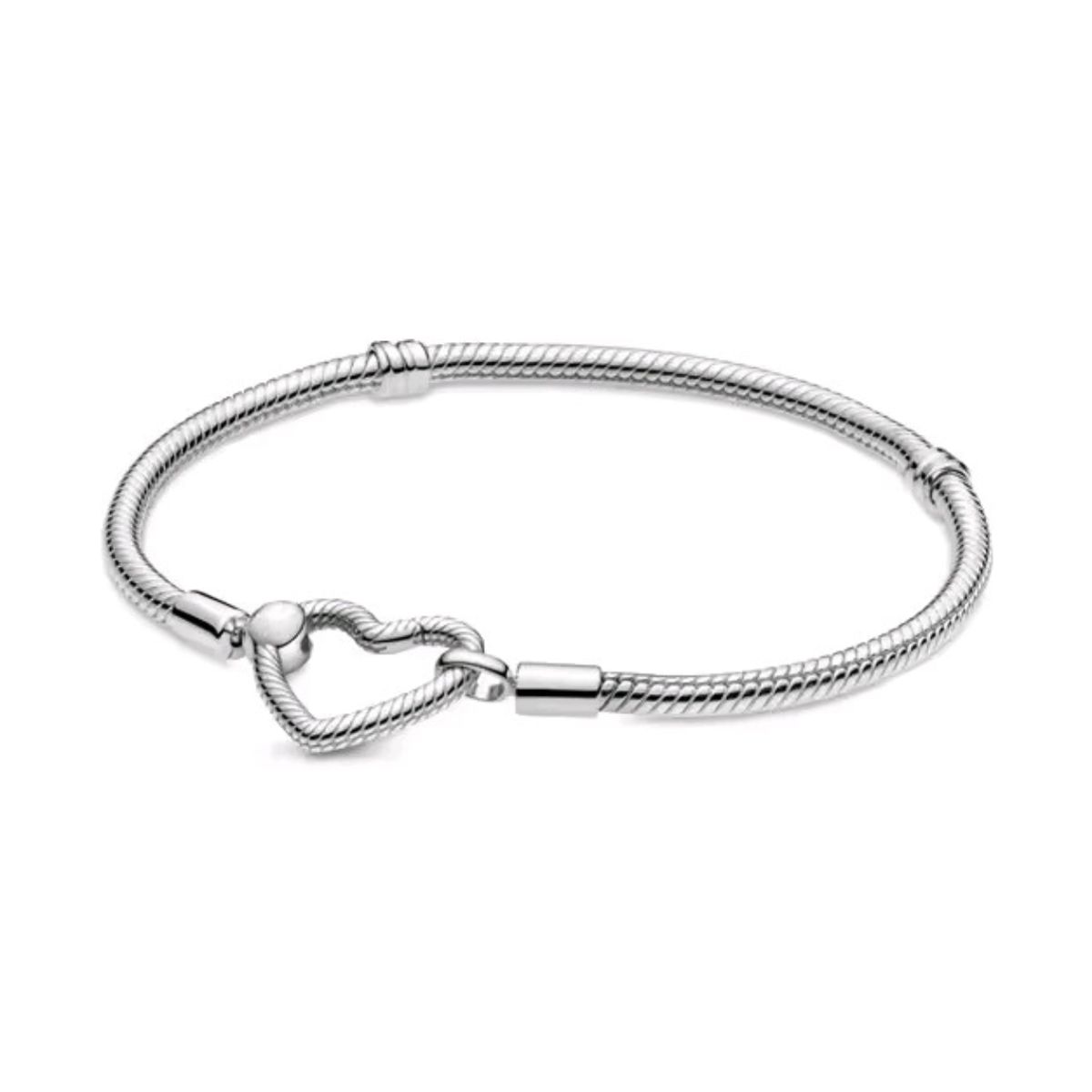 GENERICO - Brazalete con Cierre de Corazón en Plata 925