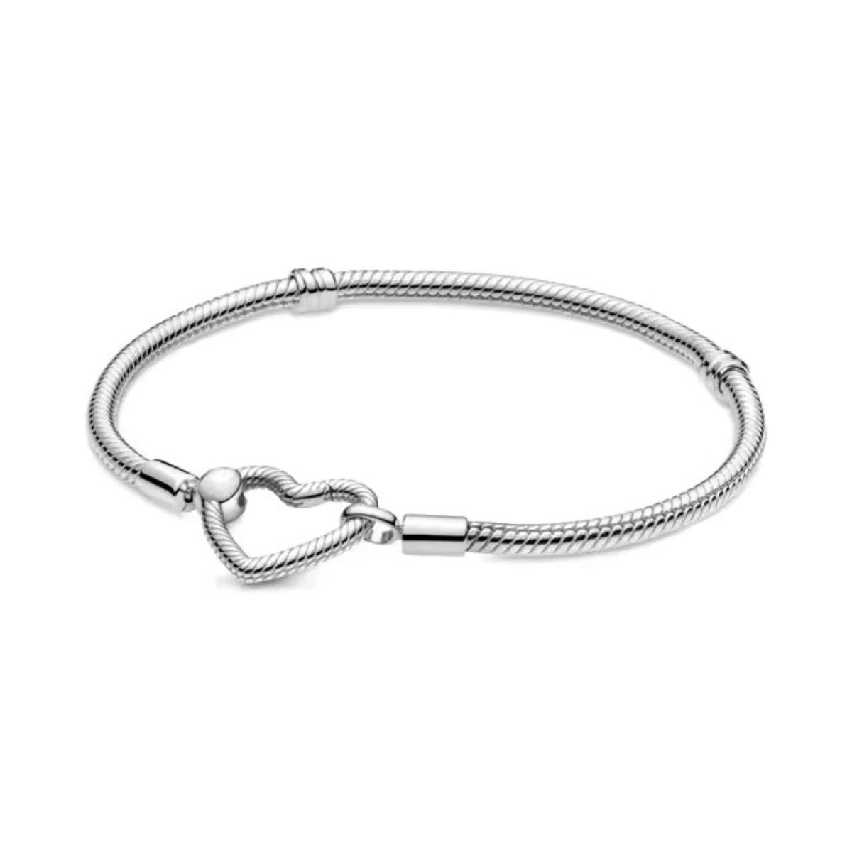 GENERICO - Brazalete con Cierre de Corazón en Plata 925