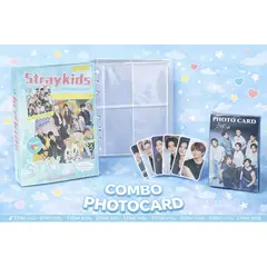 GENERICO - StrayKids Binder A5 capacidad 84 photocards - 50 Photocards - 20 Hojas transparentes con 4 espacios