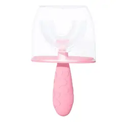 GENERICO - Cepillo De Dientes Silicona En Forma De U Para Bebés Niños Rosa