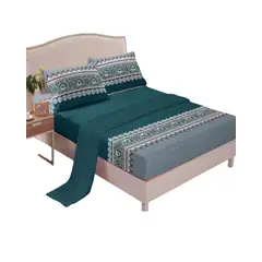 GENERICO - SABANA 200 HILOS 2 PLAZAS CON DISEÑO