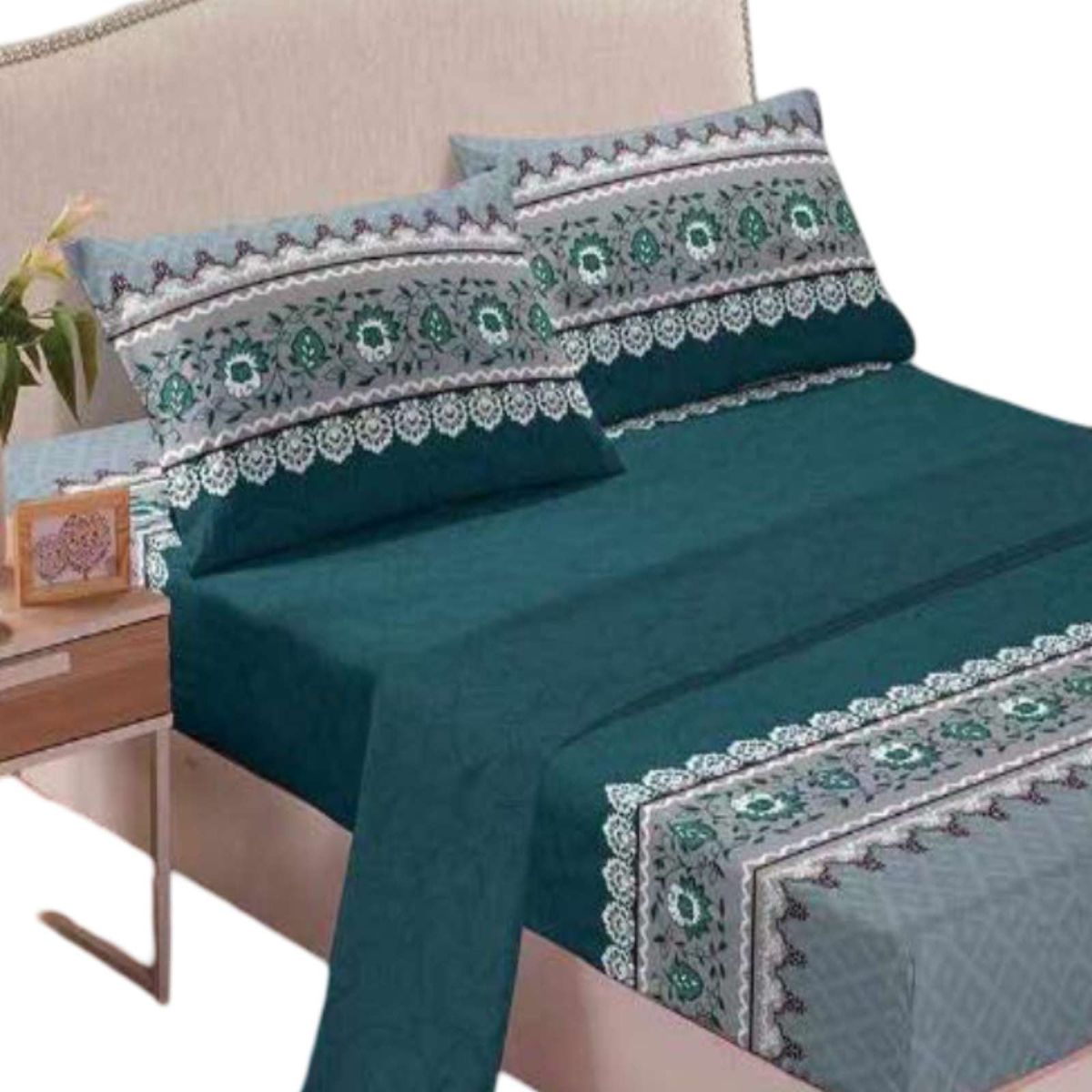 GENERICO - SABANA 2OO HILOS KING CON DISEÑO