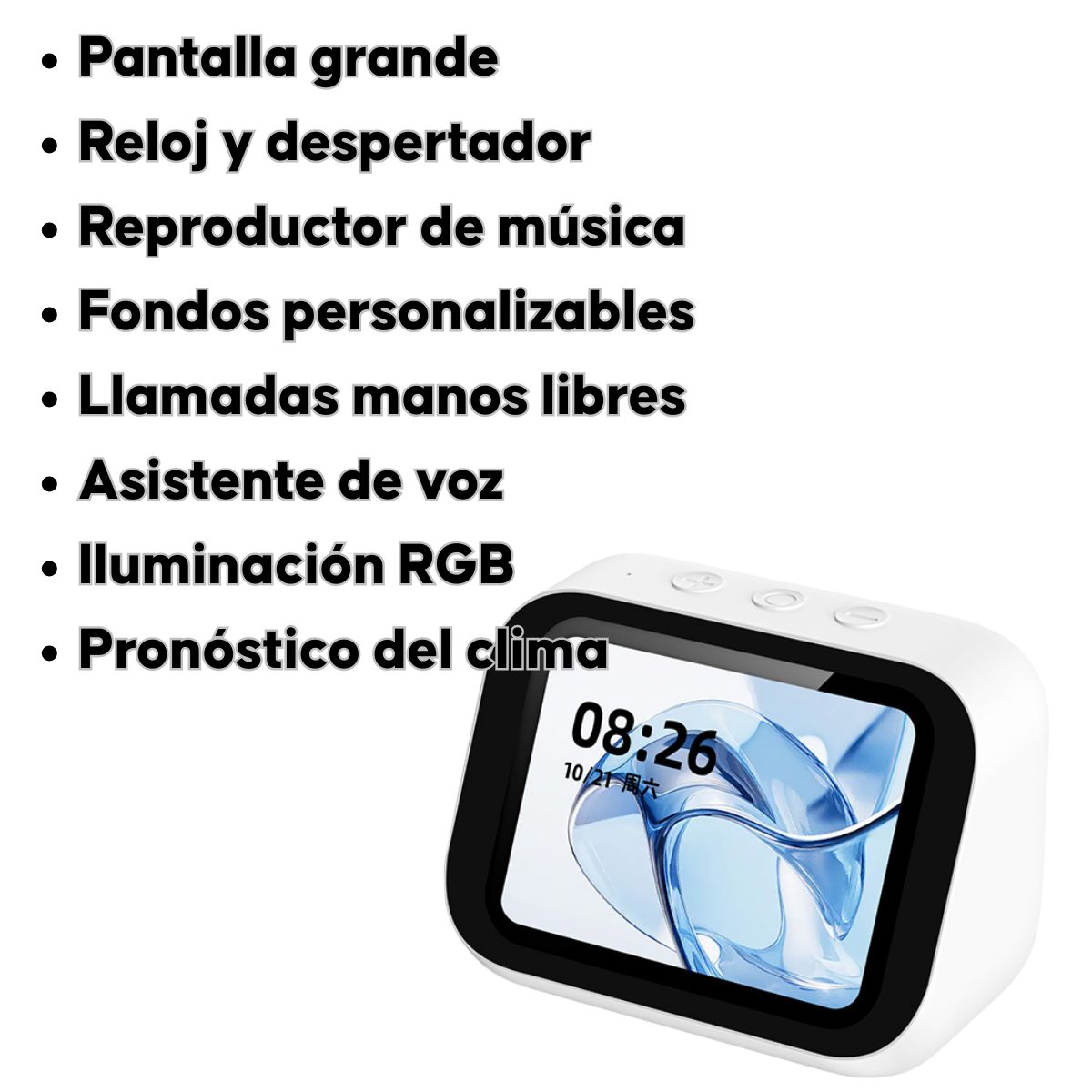 GENERICO - Parlante Bluetooth Con Reloj Despertador Pantalla Digital