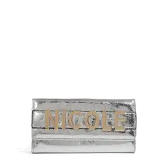 NICOLE LEE - BILLETERA CLUTCH PLATEADA