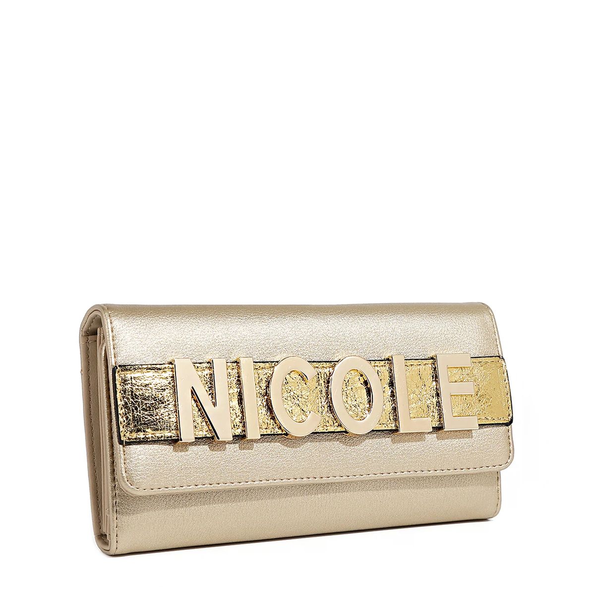 NICOLE LEE - BILLETERA CLUTCH NICOLE LEE DORADA