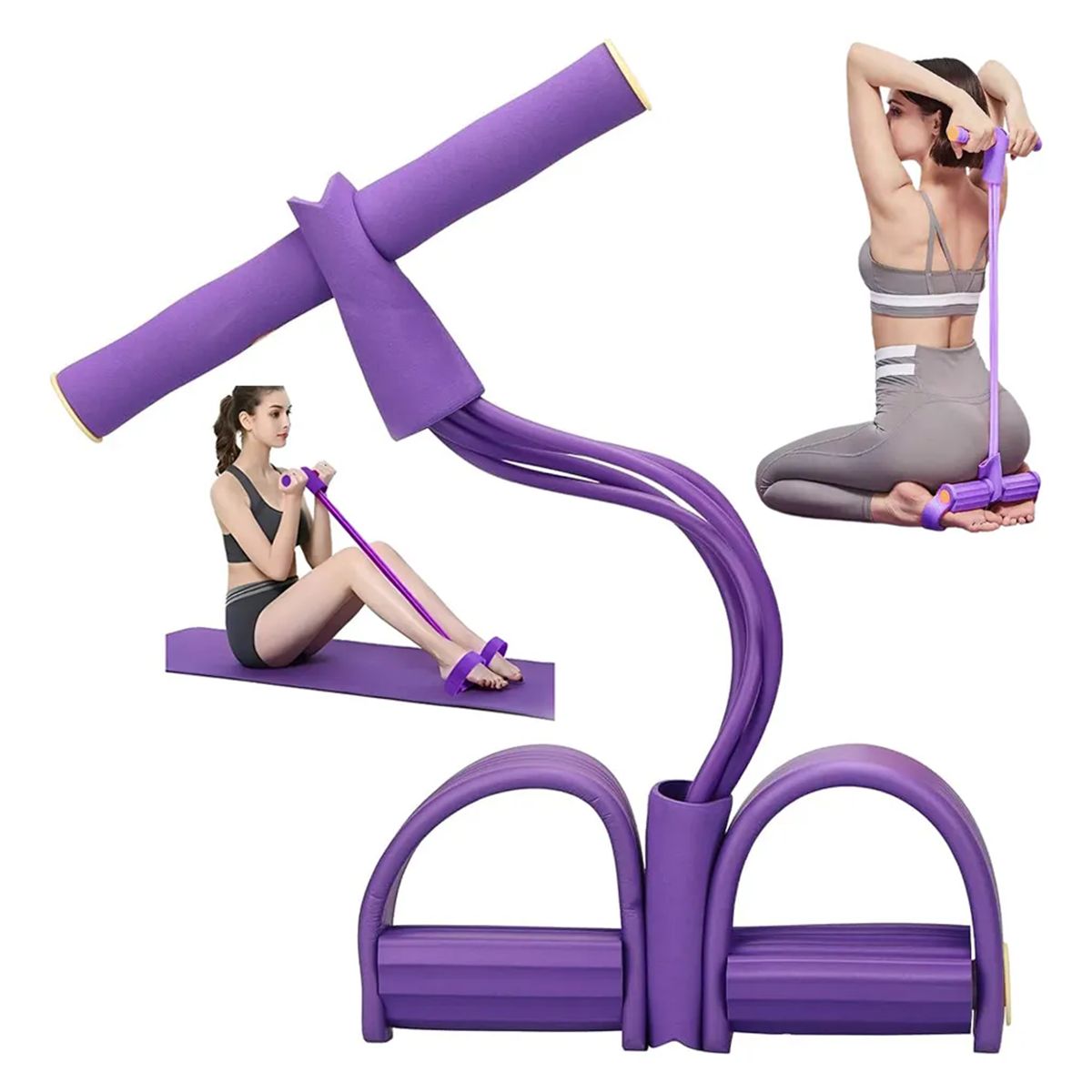 GENERICO - Banda Tubo Elastico Flex Fitness Pedal Manilla Cuepo Violeta