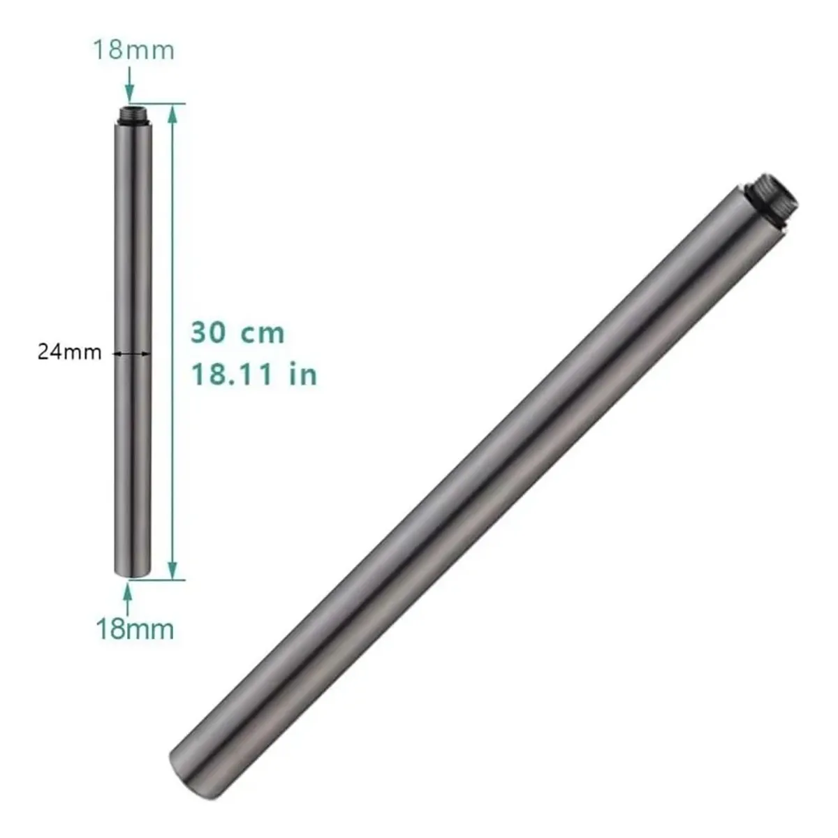 GENERICO - Tubo Extensión 30cm Para Columna Ducha
